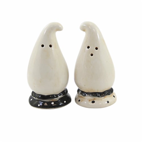 Tabletop Ghost Salt And Pepper Shakers Halloween Boo Spooky Shaker R0016 Blk/Wht Perspective: back