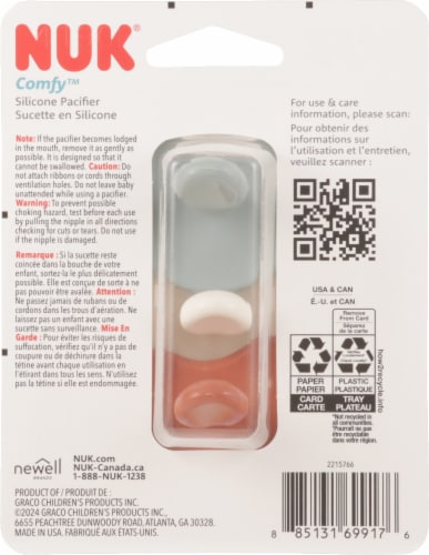 NUK® Comfy 0-6 Month Silicone Pacifiers Perspective: back