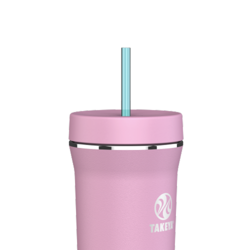 Takeya Standard Straw Tumbler - Pink Lavendar Perspective: back