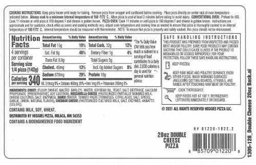 Heggies Pizza® Double Cheese Pizza Perspective: back