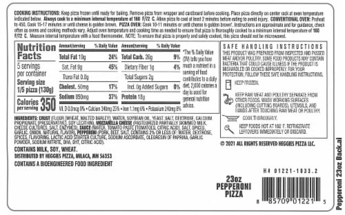 Heggies Pizza® Pepperoni Pizza Perspective: back