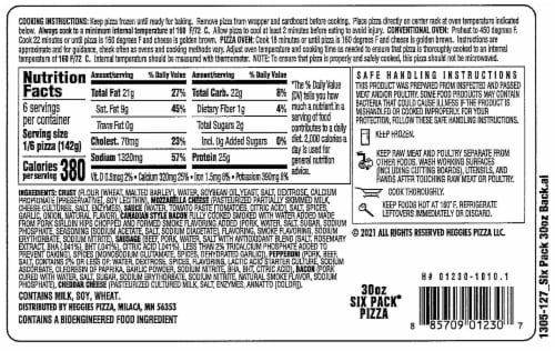 Heggies Pizza® Six Pack Pizza Perspective: back