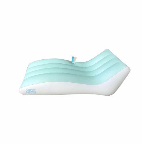 COMFY FLOATS Misting Chaise Lounger Inflatable Summertime Float for Water, Aqua Perspective: back