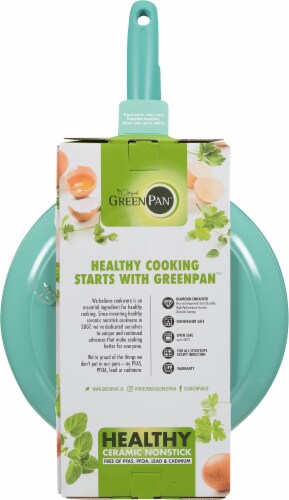 GreenPan Rio Frying Pan Set Healthy Ceramic Non Stick -Turquoise Perspective: back