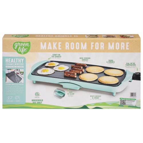 GreenLife™ XL Griddle - Turquoise Perspective: back