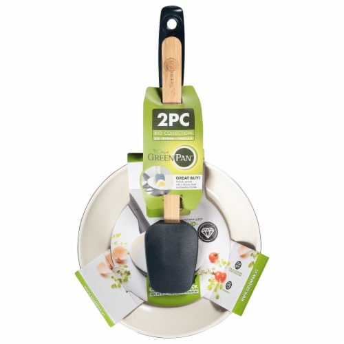 GreenPan™ 8-Inch Ceramic Frying Pan and Silicone Spatula Set - Navy Perspective: back