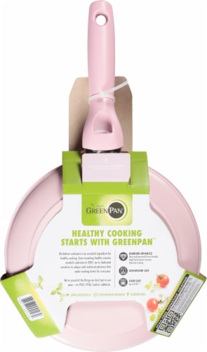 GreenPan Rio Frying Pan Healthy Ceramic Non Stick With Spatula - Pink Perspective: back