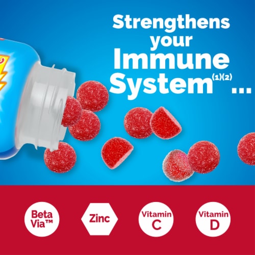 Emergen-C Immune+ Triple Action Raspberry Immune Support Gummies Perspective: back