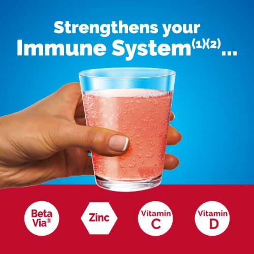 Emergen-C Immune+ Triple Action Raspberry Immune Support Vitamin C Powder Perspective: back