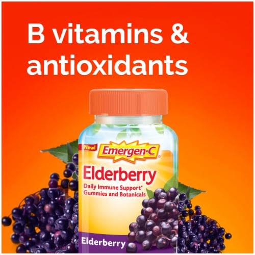 Emergen-C Elderberry Vitamin Gummies Perspective: back