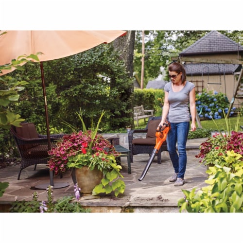BLACK + DECKER Powerboost 20-Volt Max Lithium Cordless Sweeper - Black/Orange Perspective: back