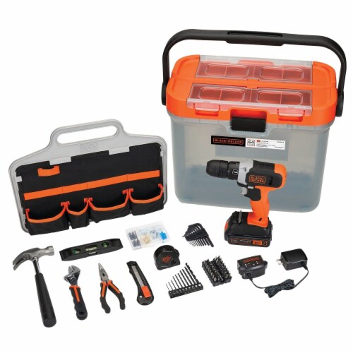 Black+Decker Hand Tool and Accessory Home Project Kit Perspective: back
