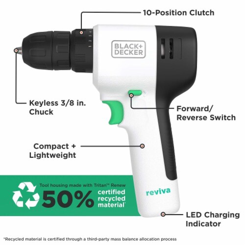 Black+decker Reviva 12V Hammer Drill (REVCHD12C)