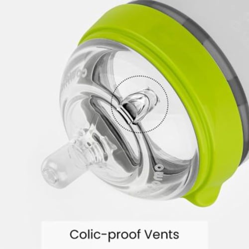 Comotomo® Green Baby Bottles Perspective: back