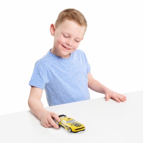 Hot Wheels® Fast Racer™ Yellow Fast Fish Pullback Vehicle Perspective: back