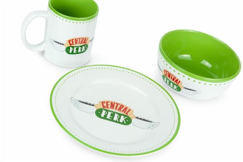 Friends Central Perk Coffee House Dining Set Collection | 3-Piece Dinner Set Perspective: back