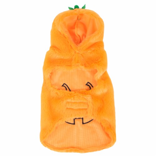 Simply Dog Medium-Large Orange Jack-O-Lantern Pet Costume Perspective: back