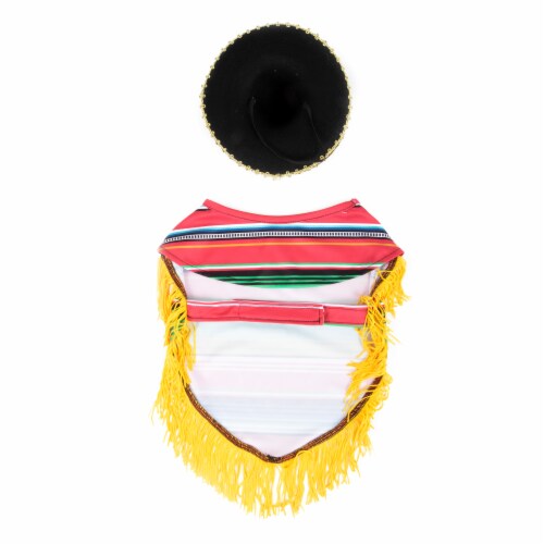 Simply Dog Medium-Large Poncho & Sombrero Pet Costume Perspective: back