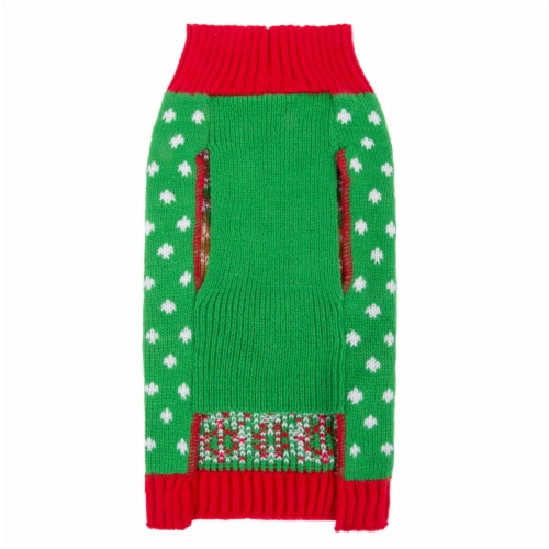 Simply Dog Small Green Reindeer Pet Sweater Perspective: back