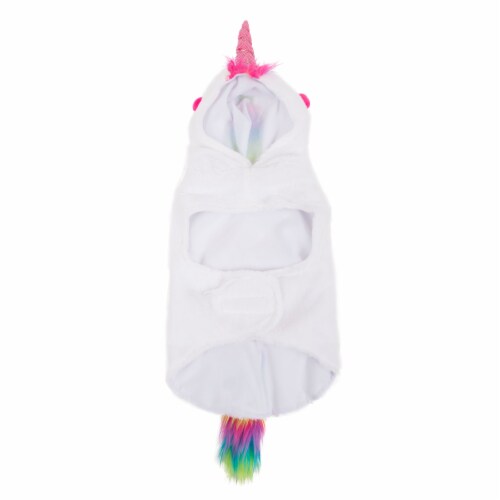 Simply Dog Medium/ Large Rainbow White Unicorn Costume Perspective: back