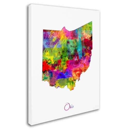 Michael Tompsett 'Ohio Map' Canvas Wall Art 35 x 47 Inches Perspective: back