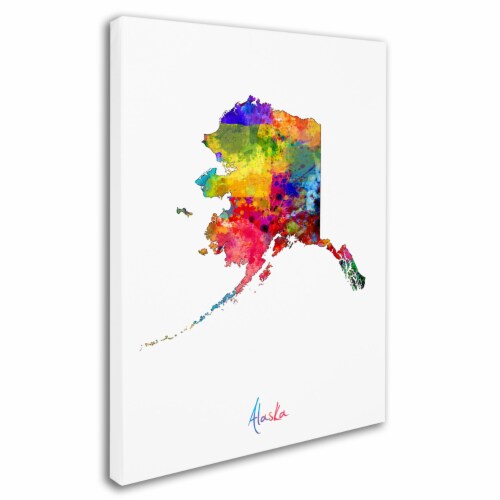 Michael Tompsett 'Alaska Map' Canvas Wall Art 35 x 47 Inches Perspective: back