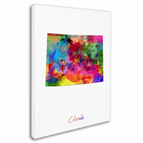 Michael Tompsett 'Colorado Map' Canvas Wall Art 35 x 47 Inches Perspective: back