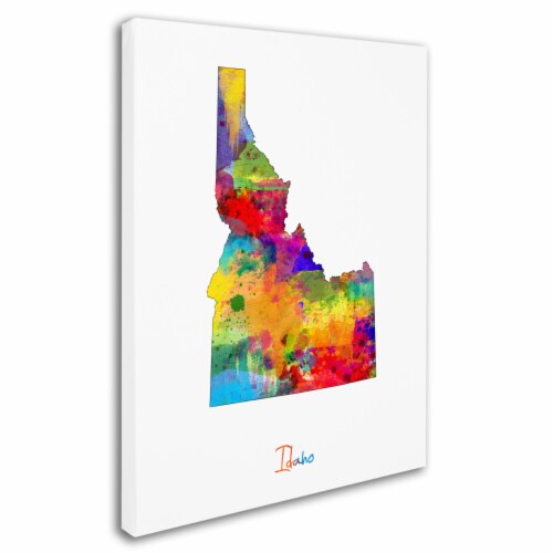 Michael Tompsett 'Idaho Map' Canvas Wall Art 35 x 47 Inches Perspective: back