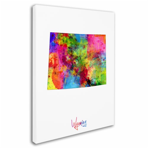 Michael Tompsett 'Wyoming Map' Canvas Wall Art 35 x 47 Inches Perspective: back