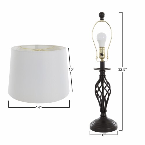 Set of 3 Metal Cage Matching Floor and Table Lamps with LED Bulbs Included Perspective: back