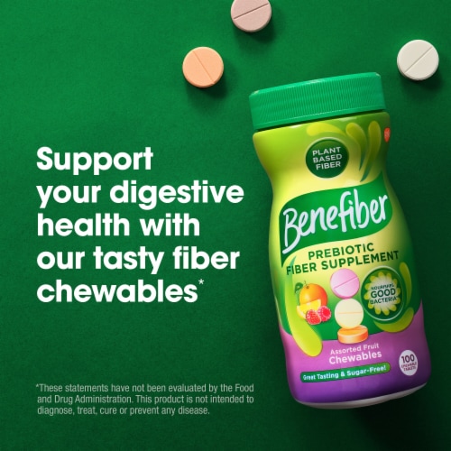 Benefiber Prebiotic Fiber Supplement Assorted Fruit Chewables Perspective: back