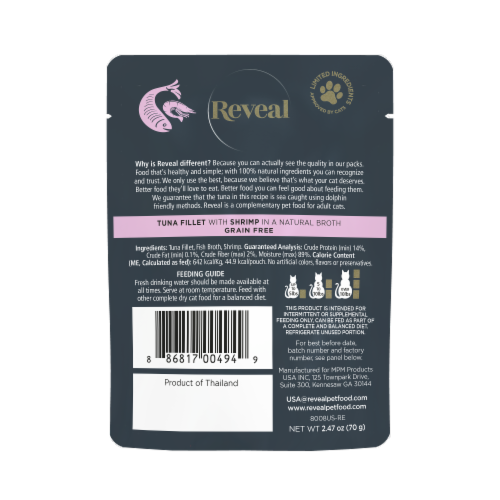 Reveal Tuna Fillet with Shrimp Wet Cat Food Perspective: back