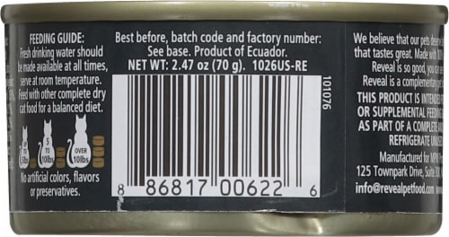 Reveal Grain Free Tuna Fillet Wet Cat Food Perspective: back