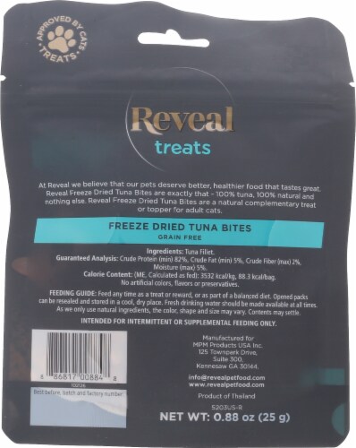 Reveal Natural Cat Treats Freeze Dried Tuna Bites Perspective: back