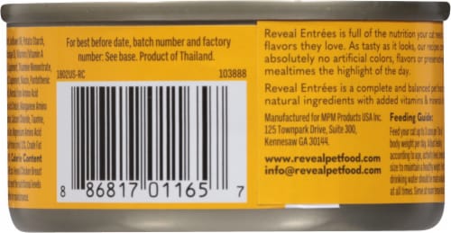 Reveal Entrees Pate Chicken Breast Recipe in Broth Adult Wet Cat Food Perspective: back