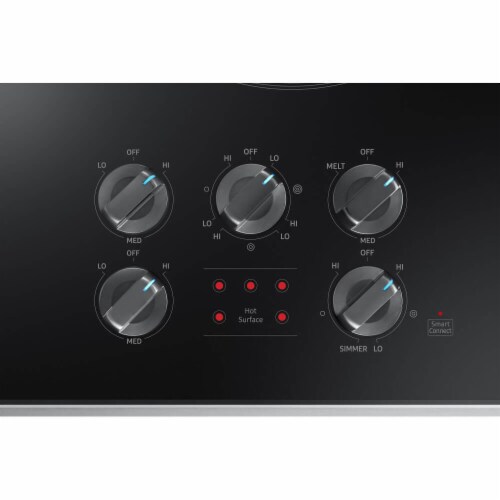 Samsung NZ36K6430RS 36 inch Stainless 5 Burner Electric Cooktop Perspective: back