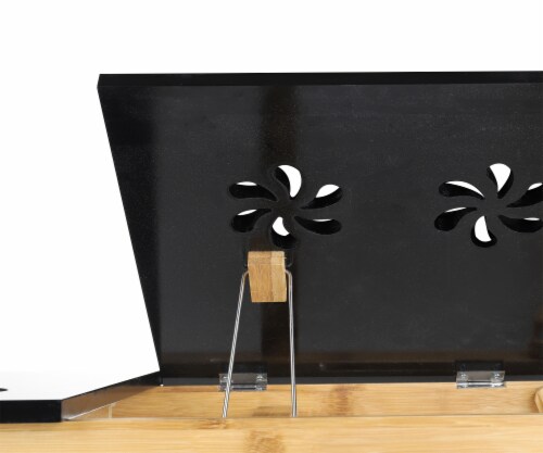 Mind Reader Coolpad Laptop Flip Top Adjustable Desk Tray - Black/Brown Perspective: back