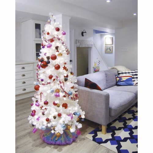 Treetopia All Snowed In White 8 Ft Artificial Prelit Slim