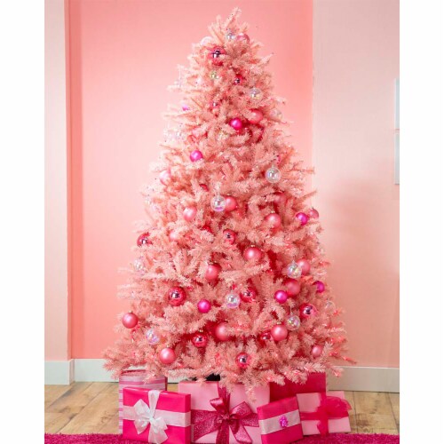 Treetopia Pretty in Pink 6 Foot Artificial Unlit Christmas Holiday Tree w/ Stand Perspective: back