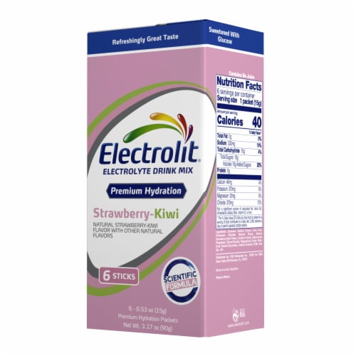 Electrolit Electrolyte Strawberry Kiwi Drink Mix Perspective: back