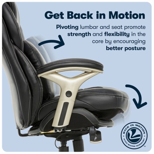 Serta Back in Motion Office Chair in Black Bonded Leather 1 Kroger