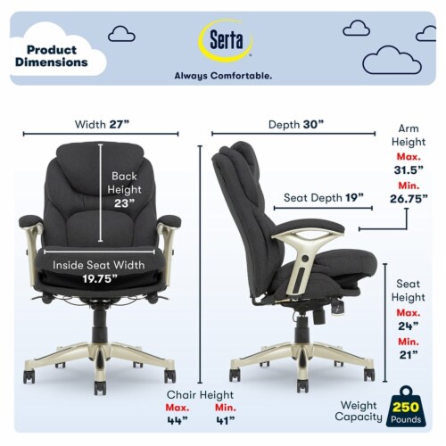 Serta office chair 2025 fabric