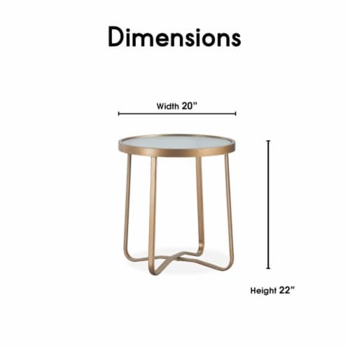 Elle Decor Mirabelle Outdoor Side Table in French Gold Perspective: back