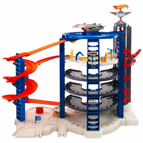 Mattel Hot Wheels Super Ultimate Garage Play Set 4 Cars and 1 Jet Plane Blue 5 years and up Perspective: back