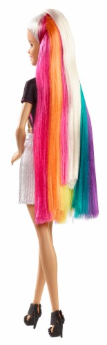 Mattel Barbie® White Rainbow Sparkle Hair Doll Perspective: back