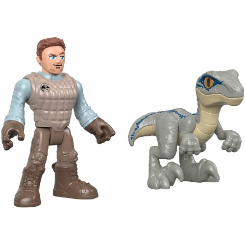 Fisher-Price® Imaginext® Jurassic World Owen & Blue the Velociraptor Action Figure Set Perspective: back