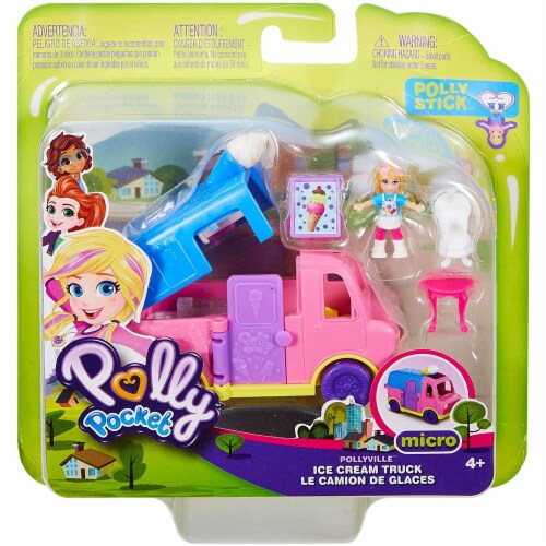Mattel Polly Pocket Pollyville Ice Cream Truck Perspective: back