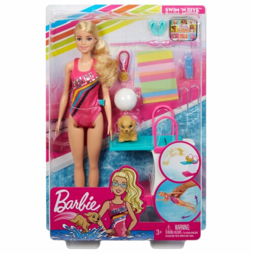 Mattel Barbie® Dreamhouse Adventures Swim 'n Dive Doll and Accessories Perspective: back