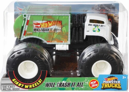 Mattel Hot Wheels® Monster Trucks Will Trash It All Vehicle Perspective: back