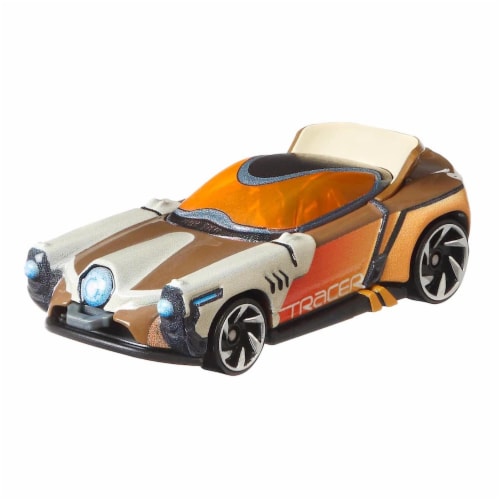 Mattel Hot Wheels® Character Cars Overwatch Tracer Toy Car Perspective: back